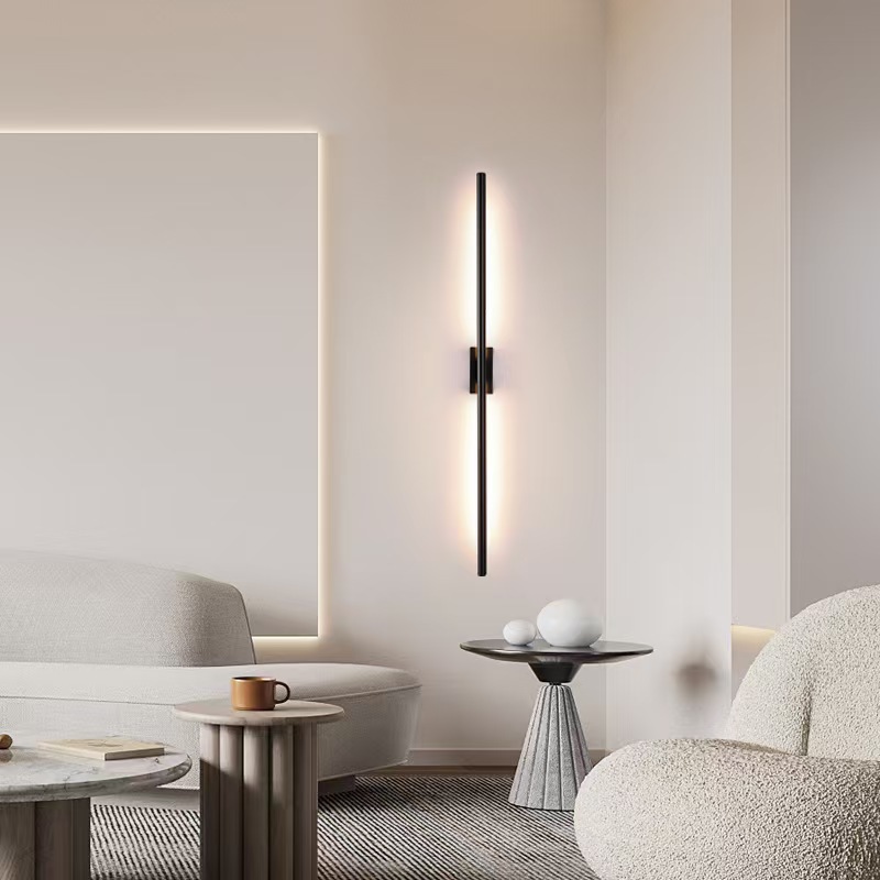 Diseñador minimalista lujoso sala de estar lámpara de pared de fondo pared dormitorio cabezal de cama hotel pasillo lámpara