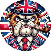 复古马口铁皮画铝板画跨境车牌圆形装饰画挂壁POD亚克力亚马逊