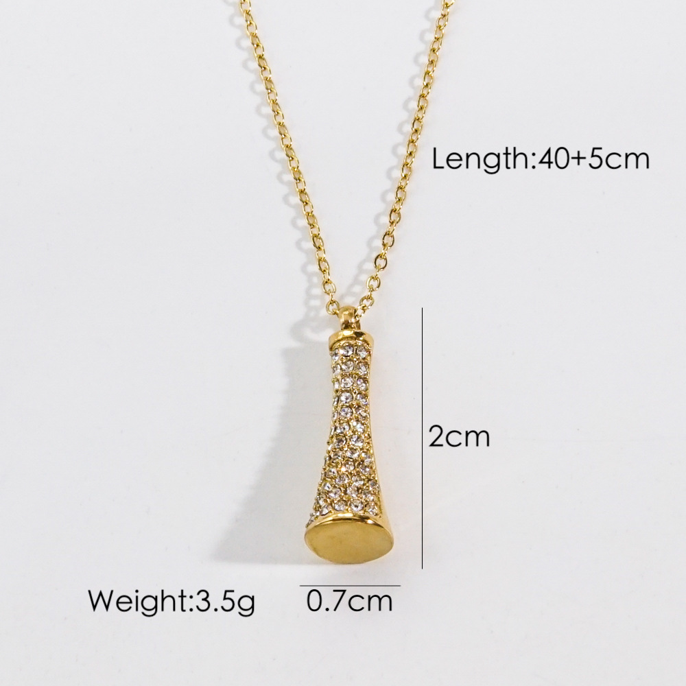 Casual Simple Style Round Letter Heart Shape Titanium Steel Plating Inlay Pearl Shell Zircon Pendant Necklace display picture 6