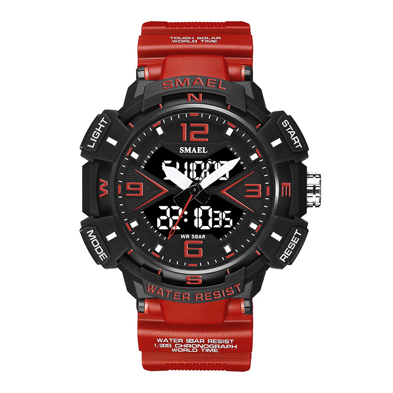 Smael nuevo reloj electrónico para hombres multifuncional al aire libre impermeable luminoso alarma reloj electrónico 8076