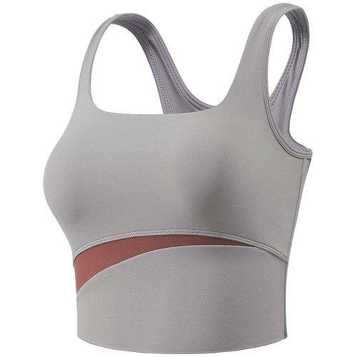 Cross-border sports bra for women, shock-proof push-up, anti-sagging fitness bra vest for outer wear, running splicing yoga bra
