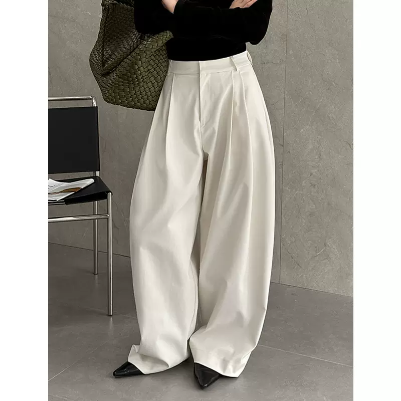 橘芷春季新款阔腿裤女高腰垂感休闲直筒显瘦西装裤266471