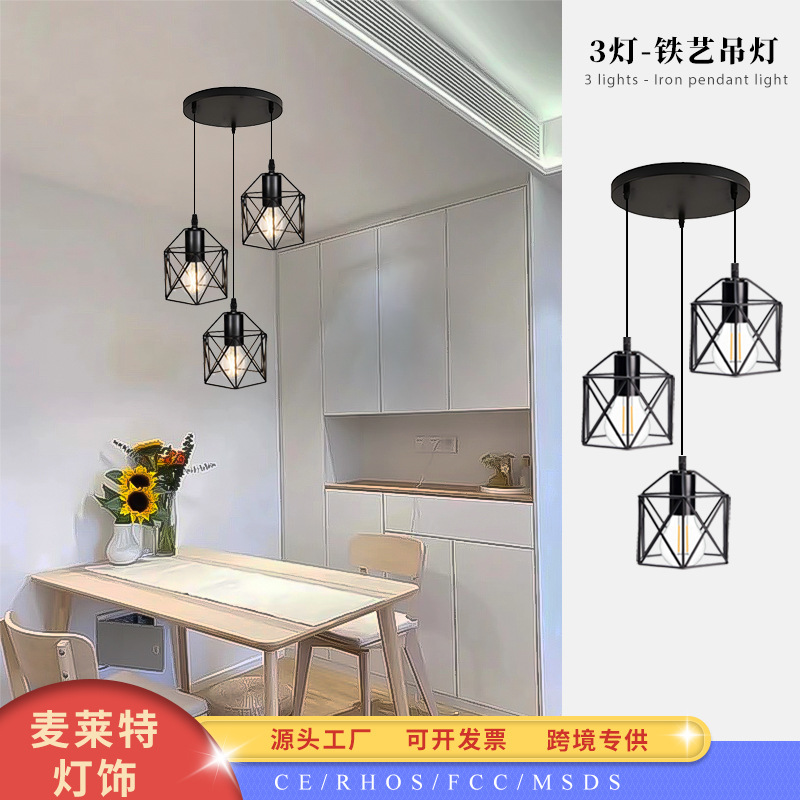 Modern and minimalistic retro creative bar ceiling lamp for living…