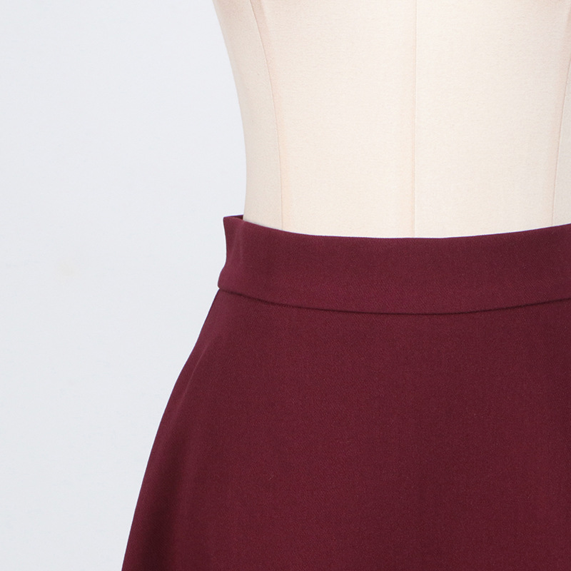 Casual Set Women Autumn Solid Color round Neck Single Breasted Design Slim Skirt Set