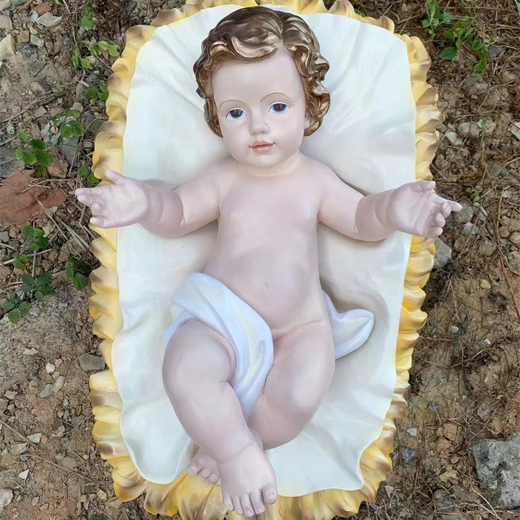 70cm Navidad pesebre de Navidad Santa Niño Mirador de luz figura de resina decoración de la iglesia de la casa