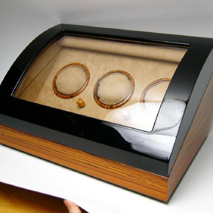 唐邦木业 钢琴漆木制手表上链盒 马达盒 摇表器 转表器WW153