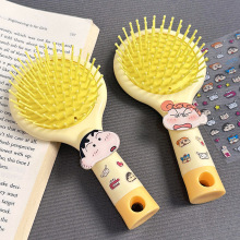 可爱卡通气垫梳头部按摩便携顺发梳女生长发气囊梳镜子一体美发梳