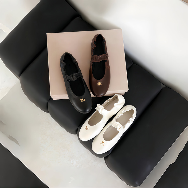 Amu's Same Style Flats Round Toe Ballet Shoes for Women 2025 New Super Soft Sole Mary Jane Women's Shoes