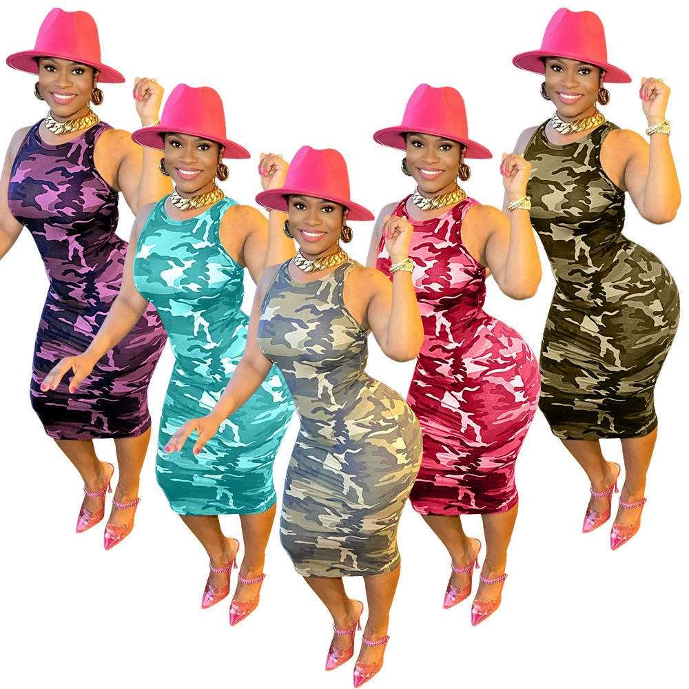 3006 европейская и американская женская одежда Amazon AliExpress модное камуфляжное платье "без шляпы" на месте