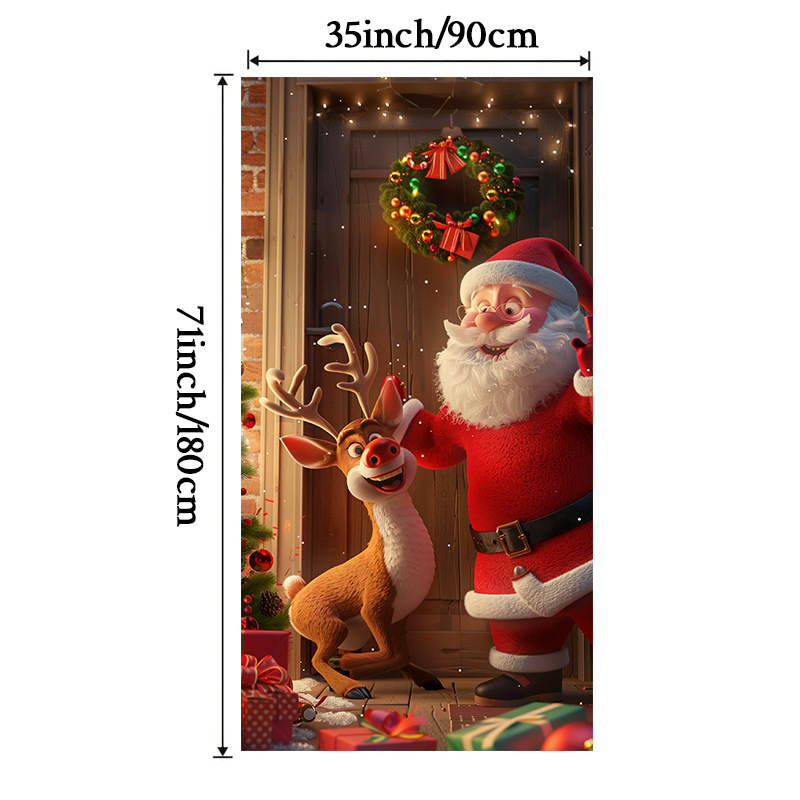 Lámparas de color de Navidad cubierta de tela decoración puerta de poliéster de alta densidad tela de fondo de Año Nuevo fiesta de puerta de entrada amueblado tapices