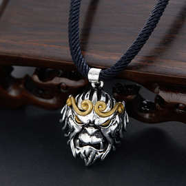 蓝菁 新款复古猴头吊坠 斗战胜佛项链 男士项链本命佛个性霸吊坠