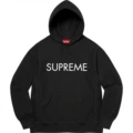 E549 Supreme 22FW Capital Hooded Sweatshirt Black