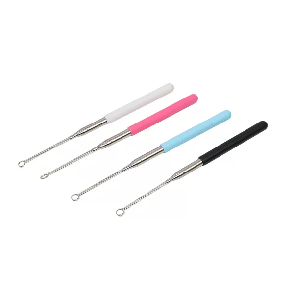 Stainless Steel Telescopic Cat Teaser Stick, Freely Extendable Length 80cm, Long Rod for Interactive Play, Interchangeable Heads for Training