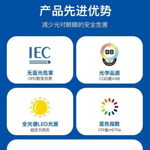 Full spectrum Puri seamless rectangular living room lamp led eye protection ceiling lamp simple modern room bedroom lamp