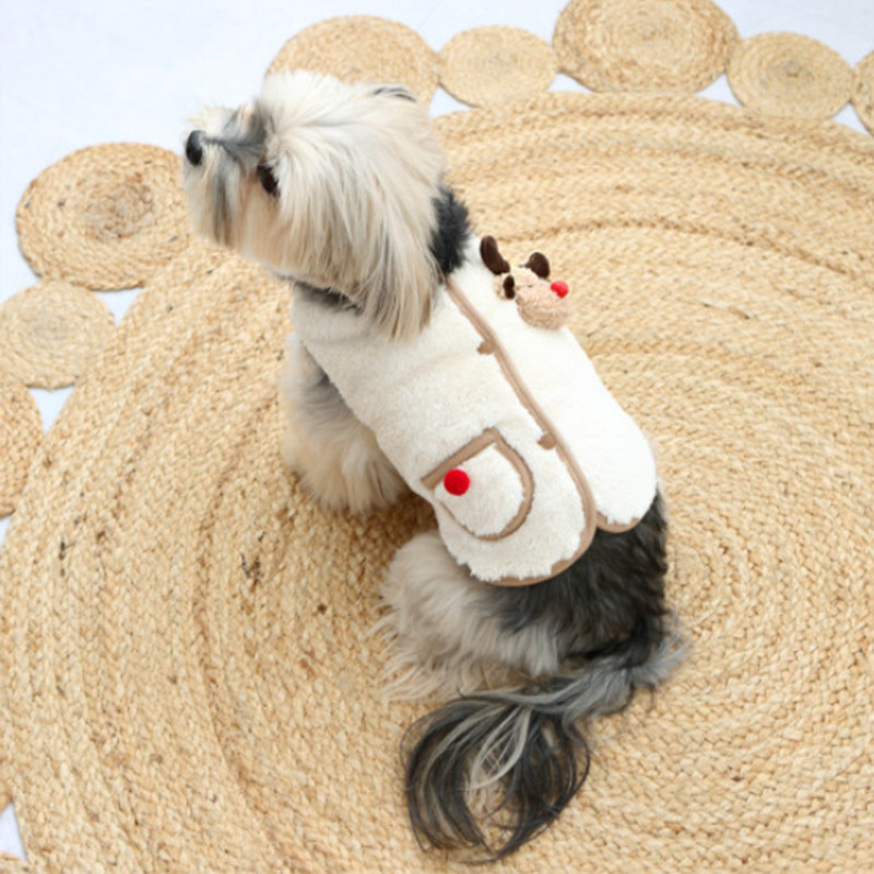 Otoño y invierno perros de Navidad alces cálidos chalecos de peluche accesorios de Papá Noel gatos Teddy Bear mascotas ropa de perro