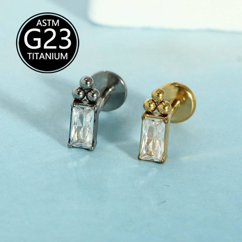 Labret piercing jewelry detail image
