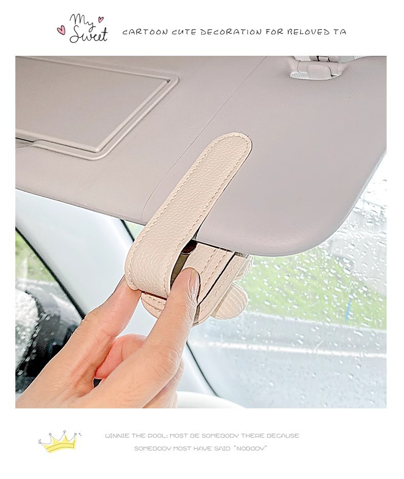 Car Glasses Clip Car Sun Visor Storage Artifact Car Summer Sunglasses Multi-functional Creative Card Holder