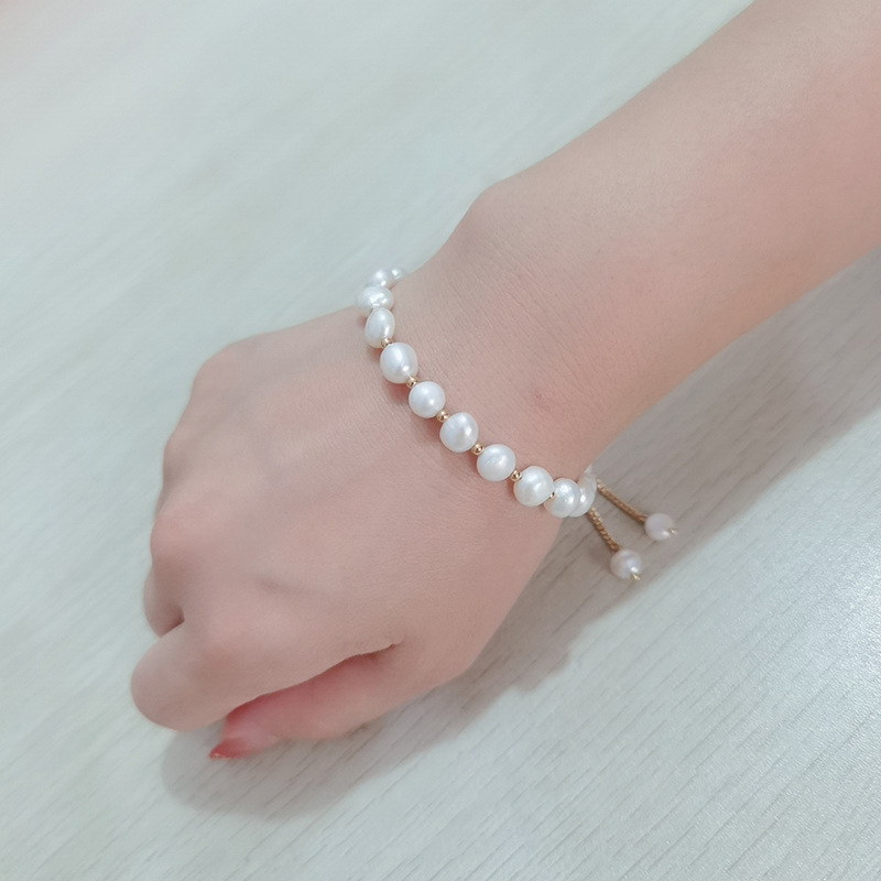 Basic Semicircle Pearl Handmade Bracelets 1 Piece display picture 5