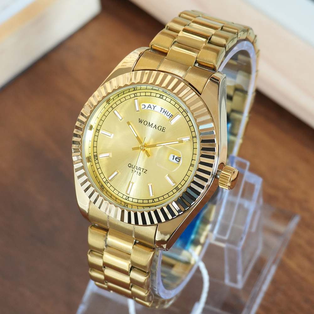 New Womage Dual Calendar Classic Diary Export Water Ghost Business High-End Atmospheric Men's Watch