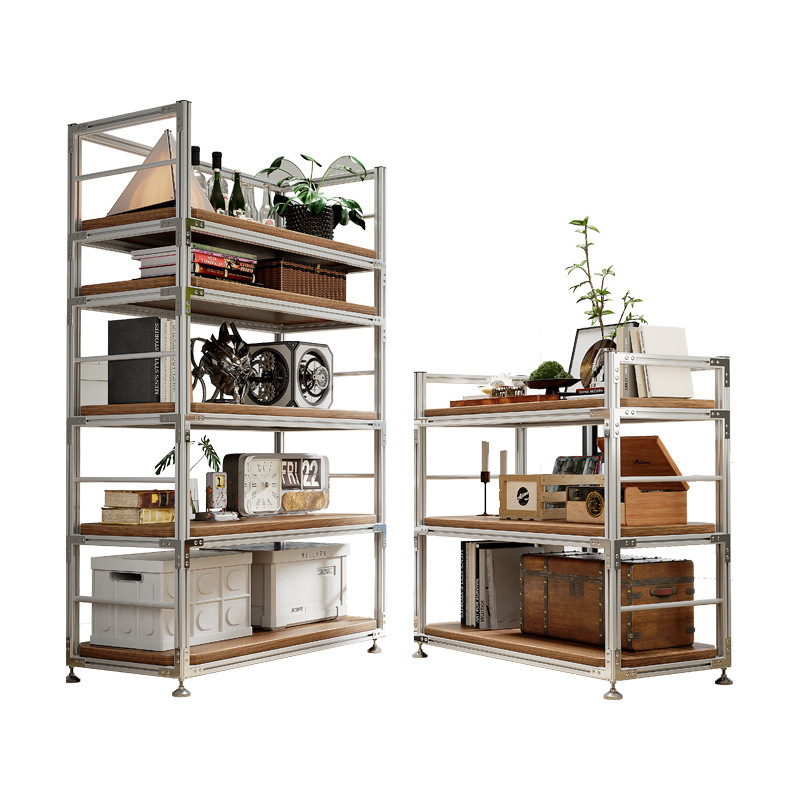 Estante de aluminio estante de almacenamiento estante de almacenamiento multicapa estante de almacenamiento de terraza doméstico estante de exhibición de marco de viento industrial