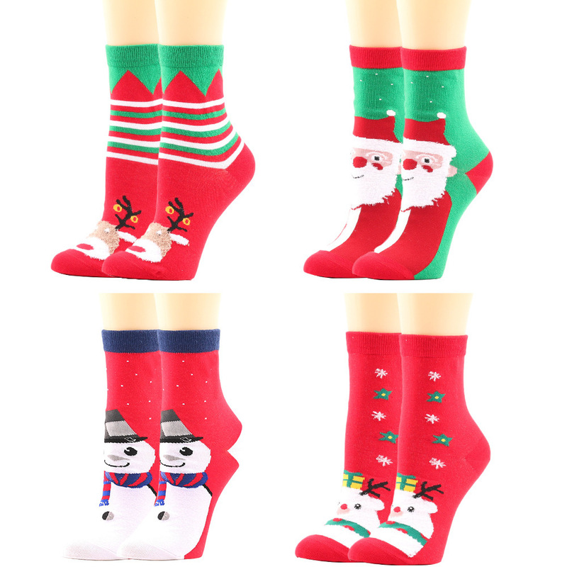 Cross-border Europe and the United States hot selling ins Wind Christmas socks women's socks cartoon socks women's socks elk Christmas socks