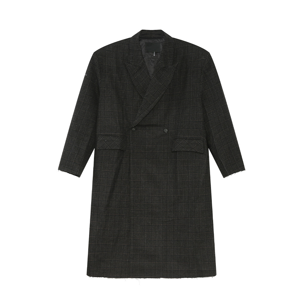 MTLCLOTHES Hombres| Nuevos productos de otoño de moda estricto suelto de lana almohadilla de hombro abrigo largo de alta calidad