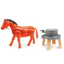 地攤貨源熱賣拉磨馬 兒童玩具走路馬 電動公仔繞樁馬 熱賣玩具