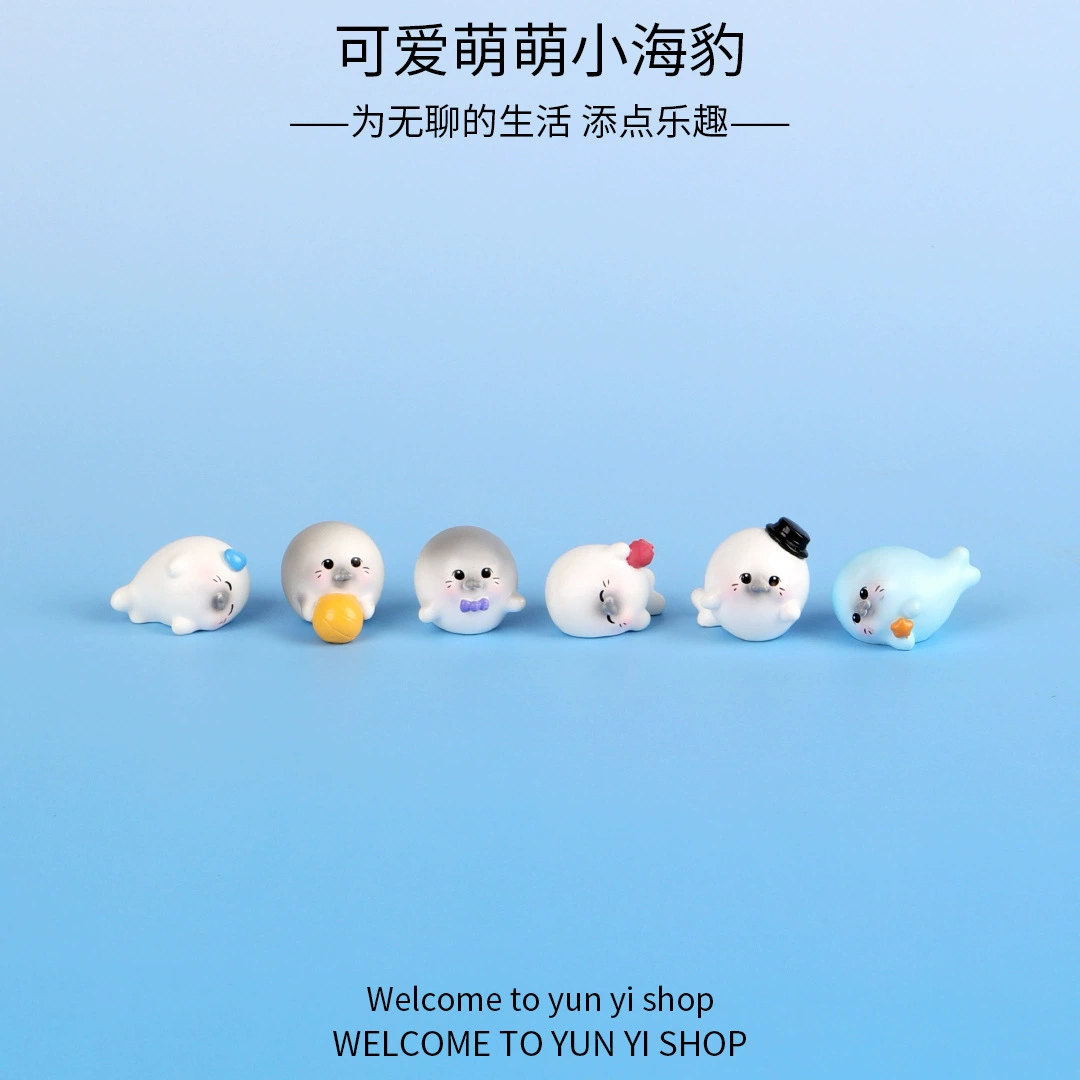 Моховые микроландшафтные украшения, милая тюлень, морское животное, аквариум, мультяшное растение, украшение для бонсай