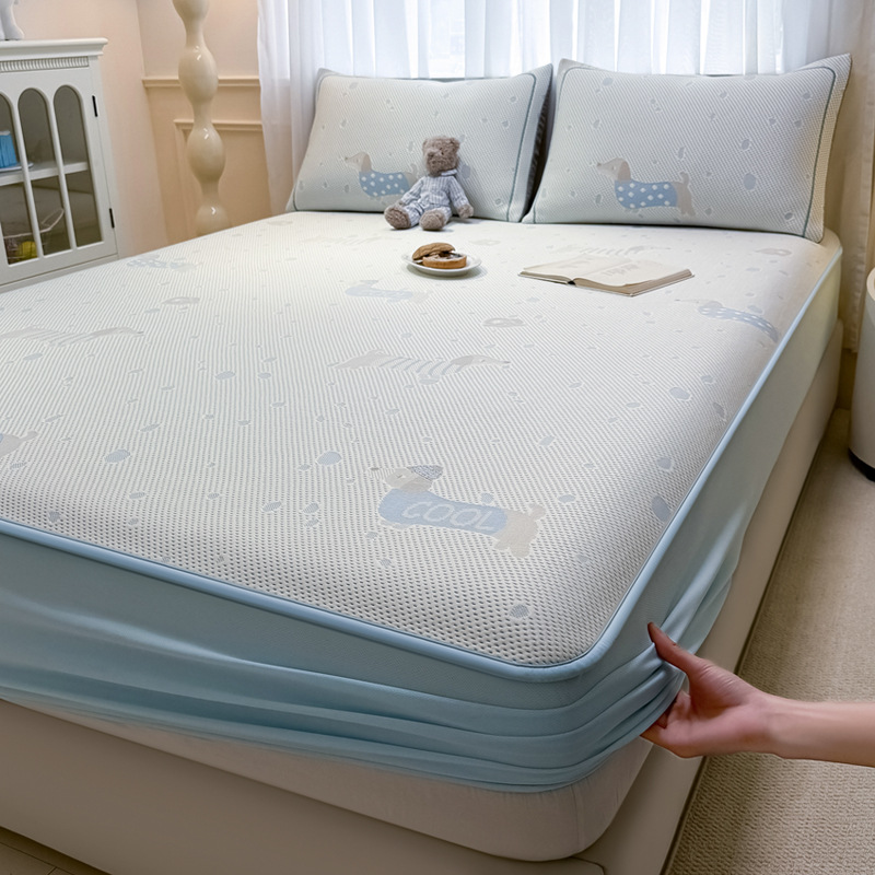 A clase madre e infante grado frijoles de verano estera de seda de hielo estera de verano hogar estera suave se puede lavar con máquina dormitorio set de tres piezas 4
