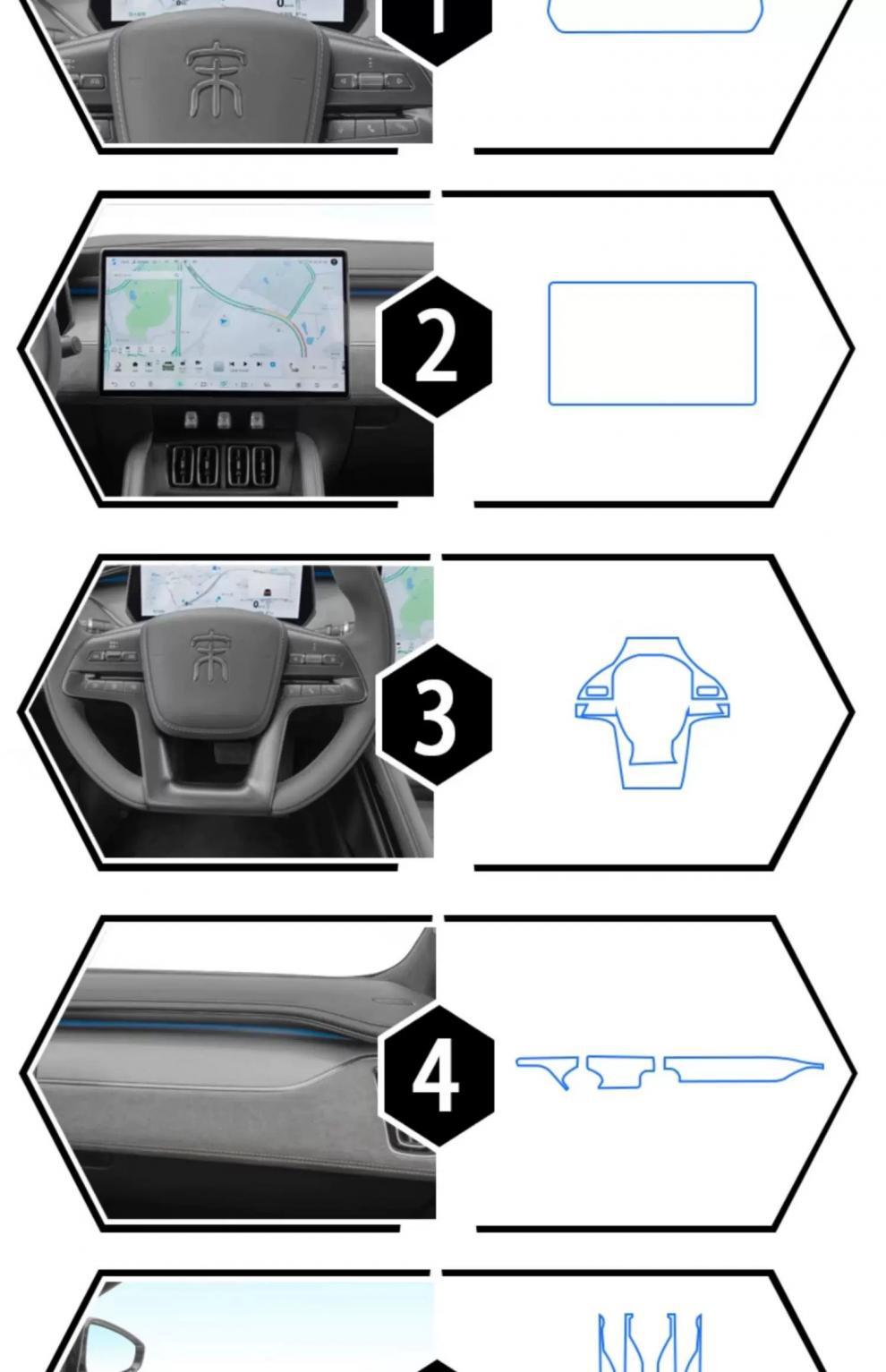 Suitable for BYD Song L-DmiEV interior protective film for the central control instrument panel, navigation screen, gear shift, and car center console