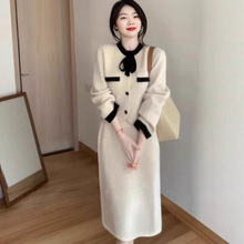 欧洲站秋冬装女2025年小香风名媛穿搭一整套高级感针织裙两件套装
