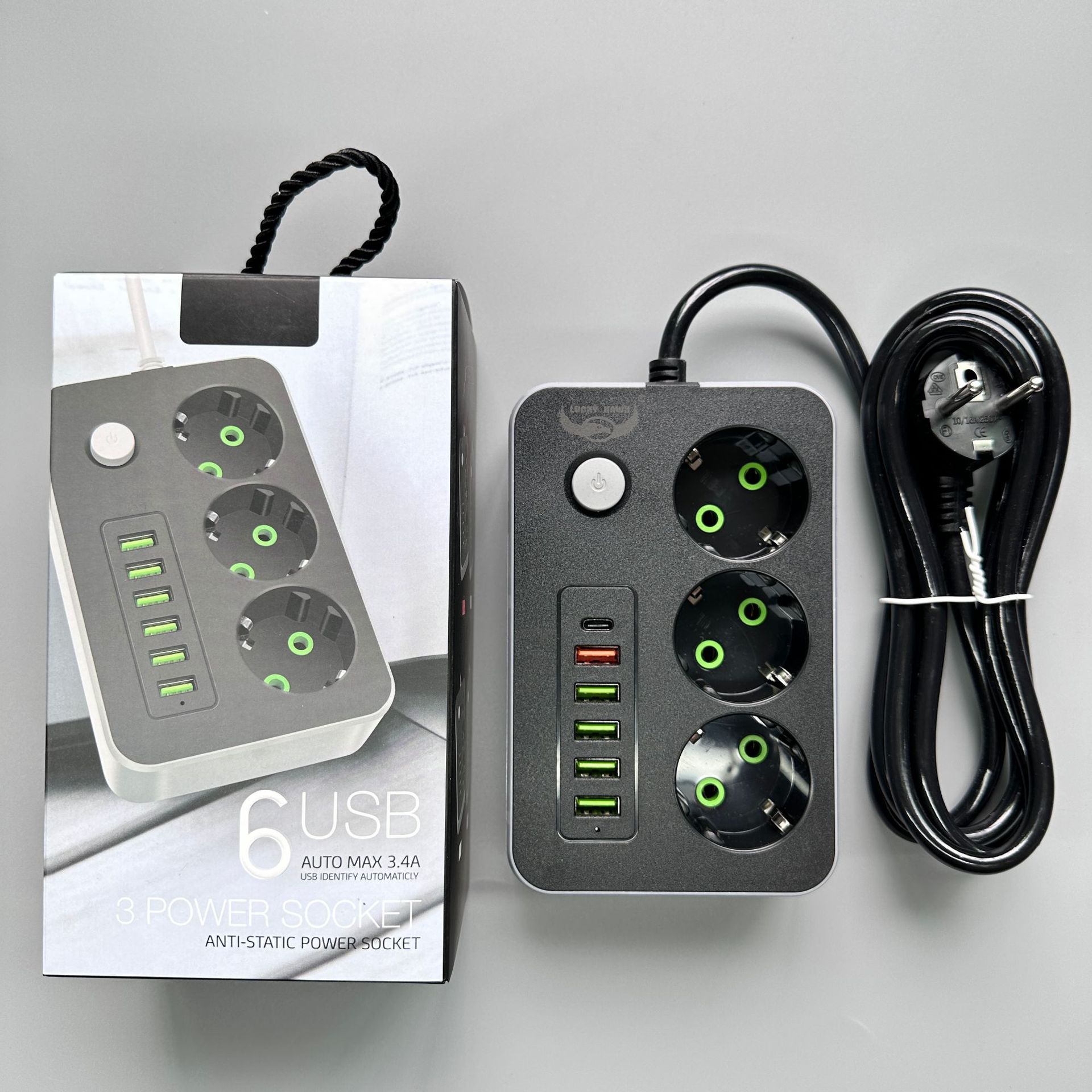 Tipo europeo TYPE-C USB C puerto de carga ruso Zhongle estándar europeo enchufe de enchufe estándar europeo