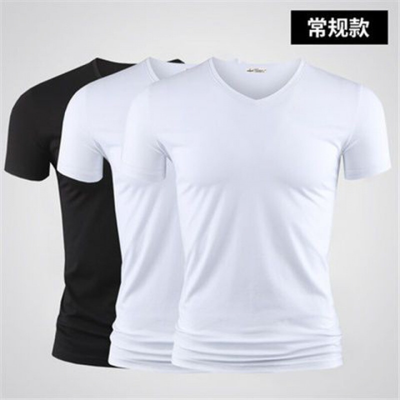 3枚入り】モデル綿半袖男性下着シャツtシャツ純色vネック半袖tシャツ郵便|undefined