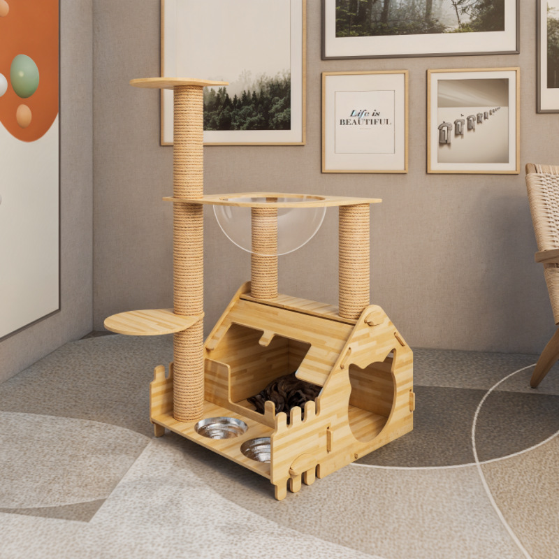고양이 클라이밍 프레임, 고양이 집, 고양이 나무 일체형 고양이 선반, 우주선 모양 클라이밍 프레임, 고양이 장난감, 애완용품, 고양이 긁힘 방지