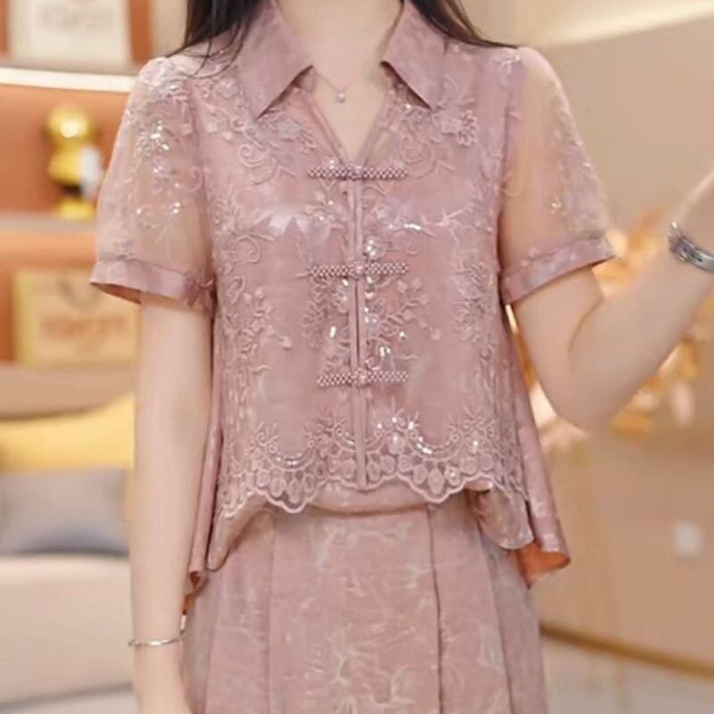 Fashionable and Stylish Two-Piece Set for Summer, New Style, Elegant, Slimming Top and Wide-Leg Pants Set for Women, New Arrivals