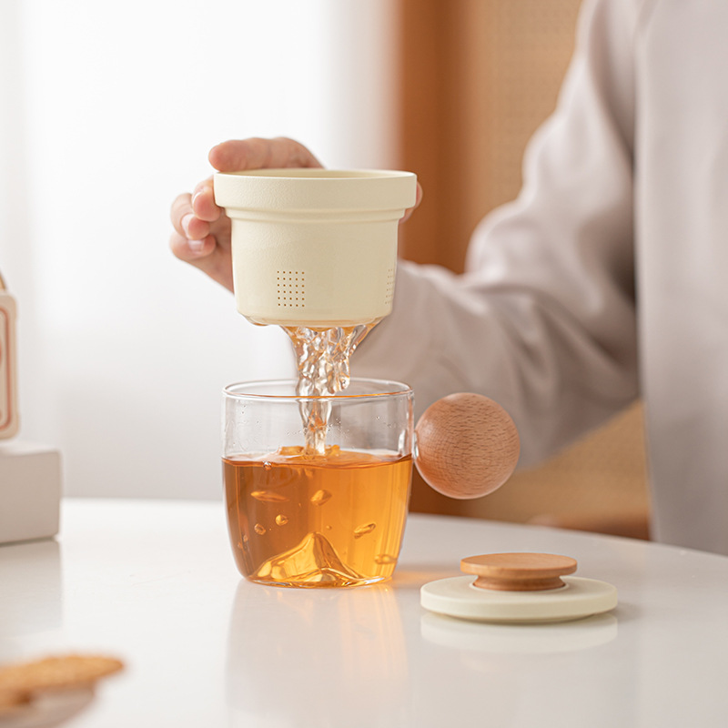 Офисная чашка Qingman Офисная чашка с керамическим чаем, разделяющим чашку для домашнего стекла
