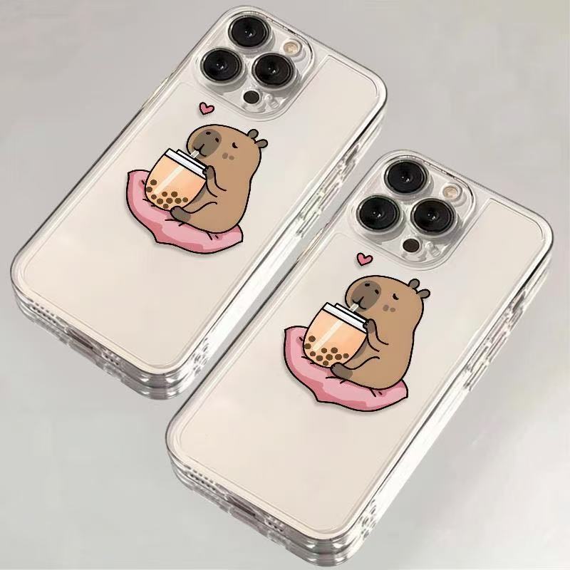 Nueva personalidad aplicable iphone16promax funda para teléfono móvil transparente Apple 15 anti-caída 14pro Japón y Corea 13/12