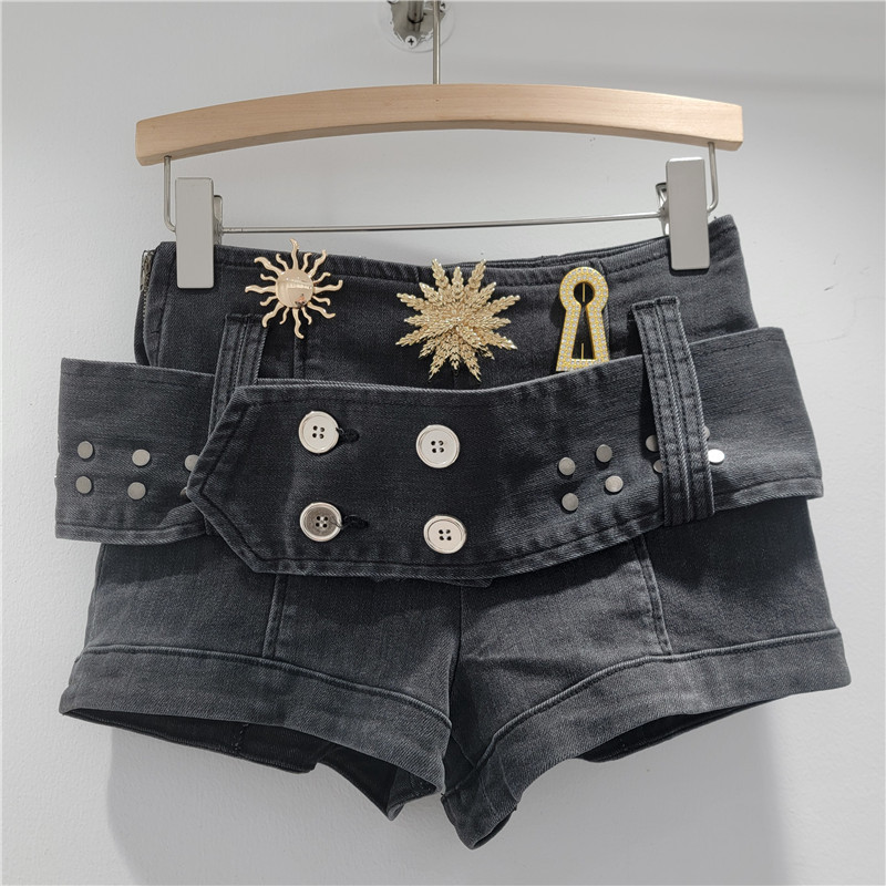 Pantalón Corto de Mezclilla Cintura Baja para Mujer
