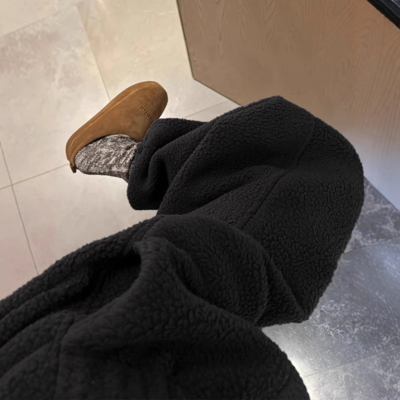 Double-Sided Fleece Pants for Women, Winter Thickened 2025 New Cotton Pants, High-Waisted Loose Wide-Leg Sports Sweatpants