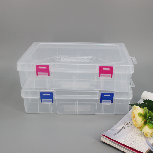 Transparent rectangular plastic empty box electronic component accessory packaging box PP sample hardware tool storage box