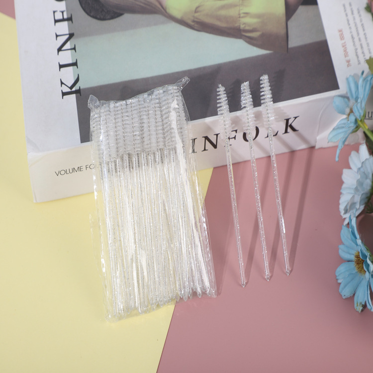 Nuevo cepillo de pestañas de cristal cepillo de cejas de pestañas espiral cepillo de cejas multicolor mini peine maquillaje maquillaje belleza