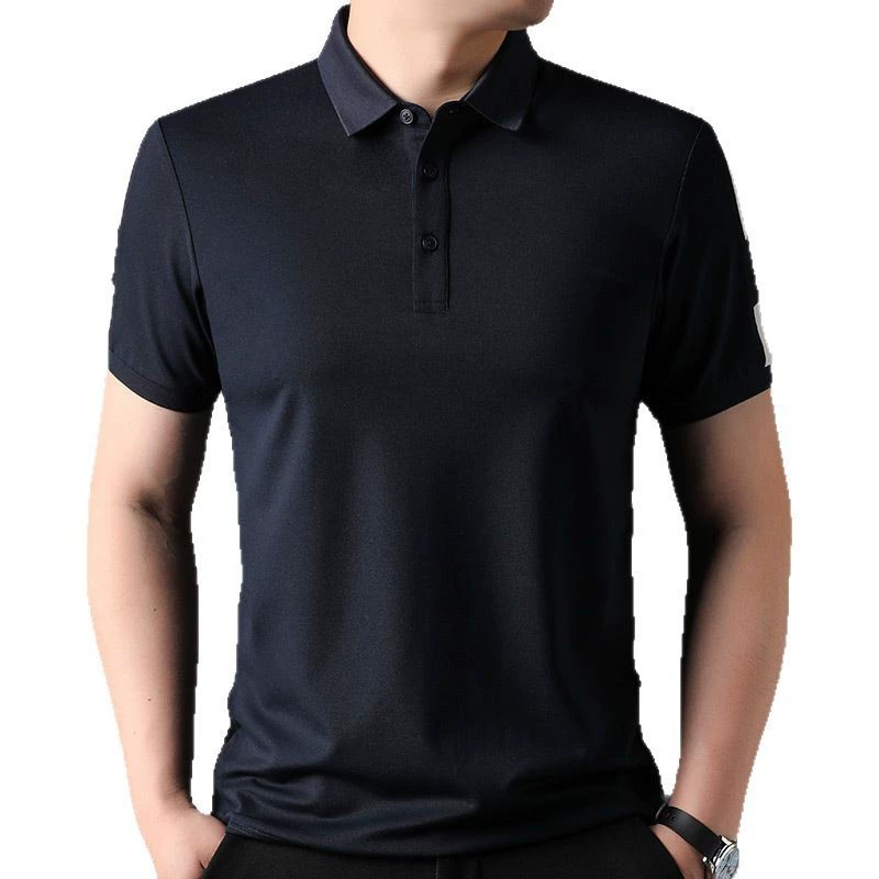 Summer silk short sleeve T-shirt, universal fashionable quality cotton polo