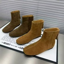 2025秋冬新款切尔西靴百搭气质短靴女鞋时尚平底显瘦磨砂皮瘦瘦靴