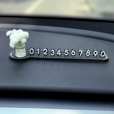 Fresh Glass Vase Car Moving | Nömrəli dayanma kartı - white-gypsophila-three-dimensional-diamond-encrusted-parking-sign