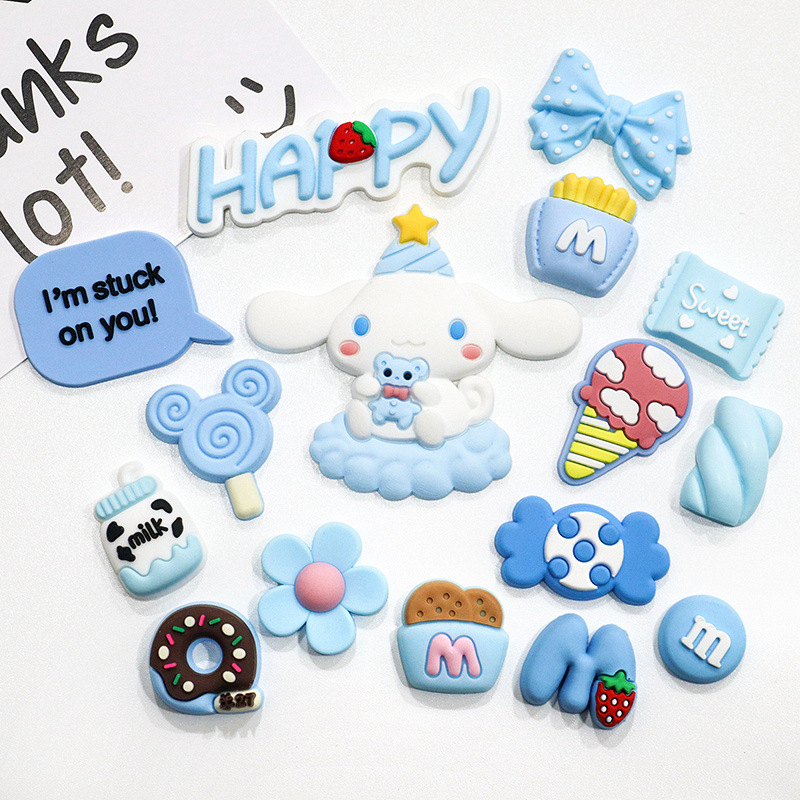 Cartoon phone case from soft rubber, materials set, Crocs-style slippers, footwear buckle with accessories, DIY, Cinnamoroll 4