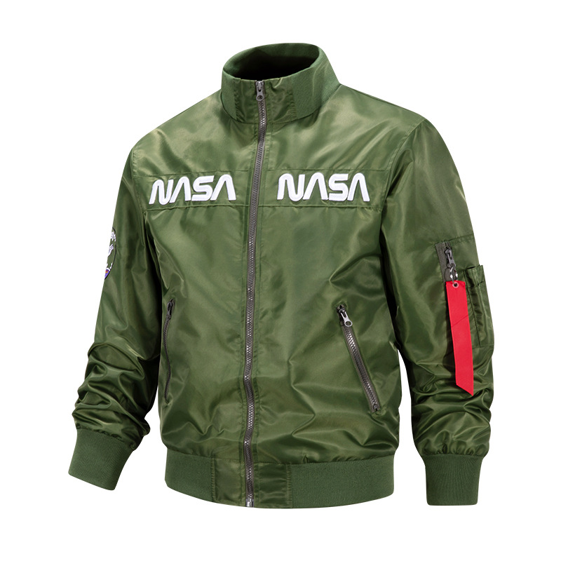 Chaqueta de béisbol transfronteriza de primavera y otoño, fina, moderna, con insignia bordada, estilo piloto de la NASA, para hombre, abrigo de trabajo de comercio exterior image 9