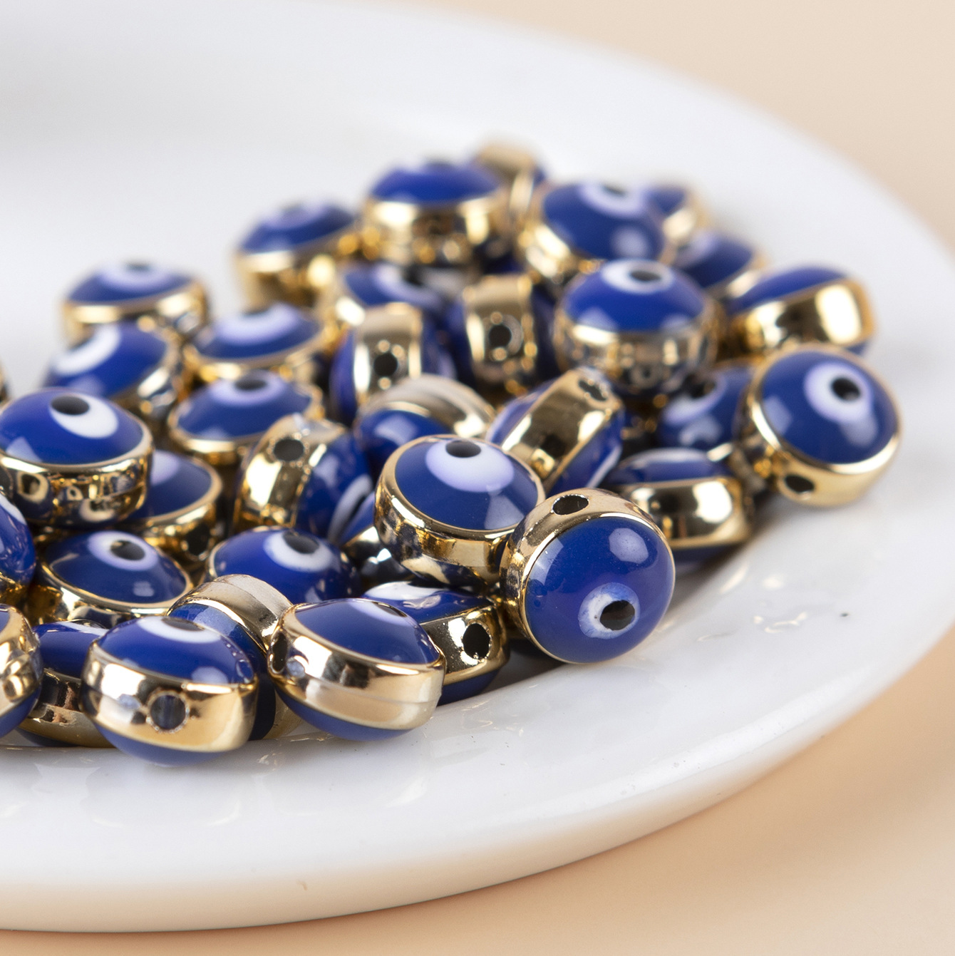 50 Pieces 6 * 8mm Resin Devil's Eye Beads display picture 3