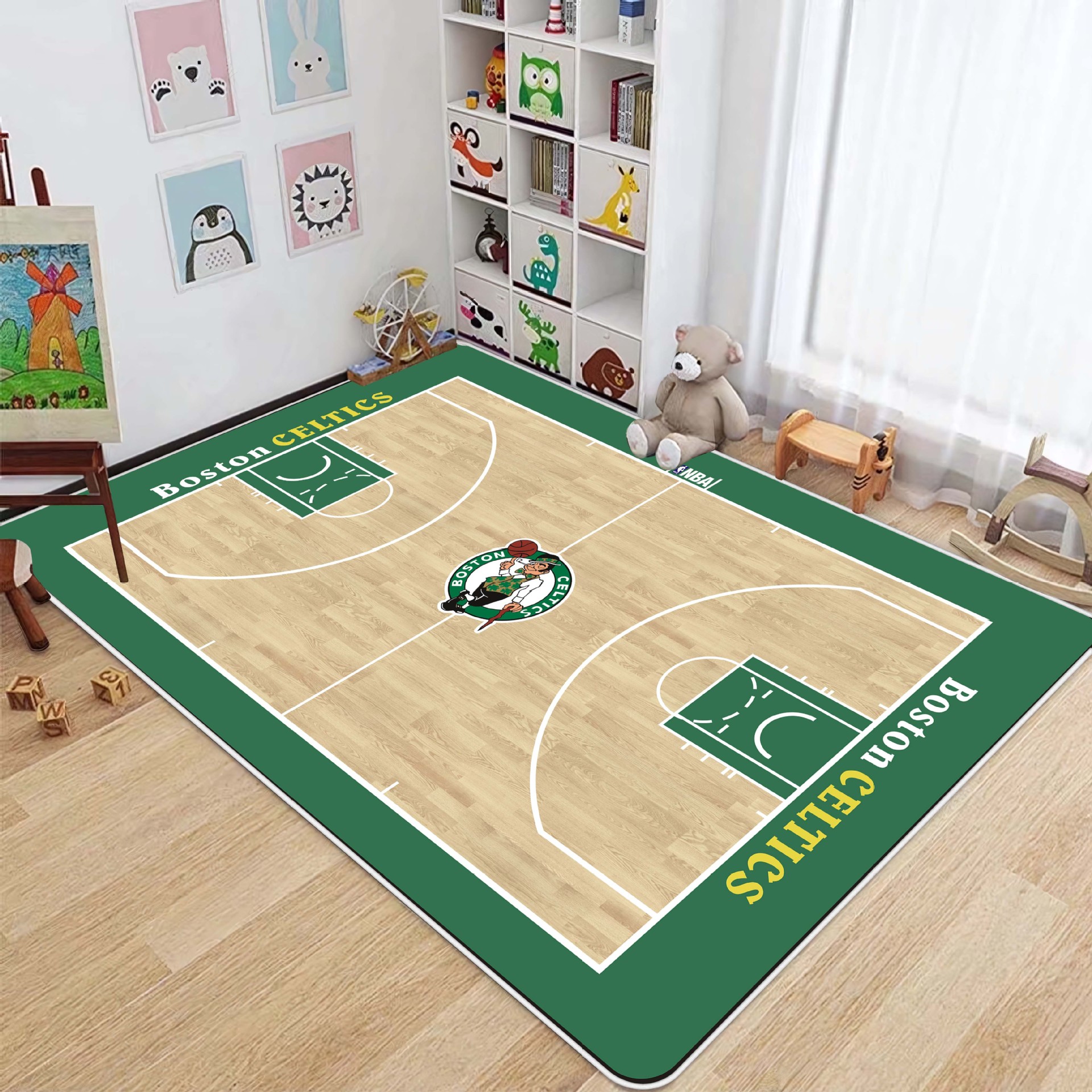 Alfombrilla de entrenamiento de fútbol interior verde simple para el hogar, resistente a la suciedad y fácil de cuidar, alfombrilla de terciopelo de cristal antideslizante, alfombrilla resistente al desgaste