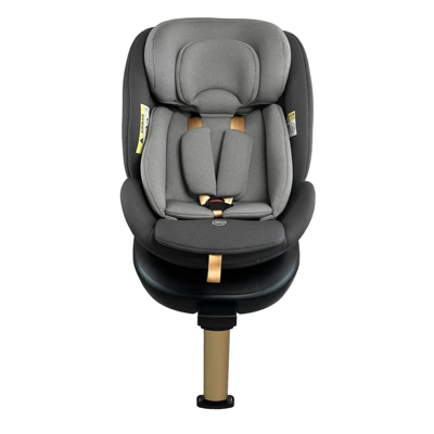 Child Safety Seat for Car Use, 360-Degree Rotating Space Capsule, Isofix, 0-12 Years Old, Isize Car Seat (Car child safety seat) - black-gray