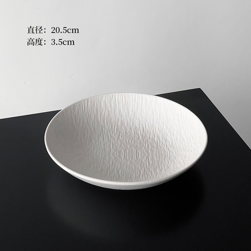 石纹陶瓷深盘轻奢家用牛排盘意面盘高级感西餐盘蔬菜沙拉盘盘子|undefined